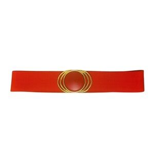 Elegant Red Belt with Gold Accents